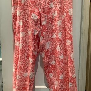 Lilly Pulitzer Coral and White Printed Lounge Pants